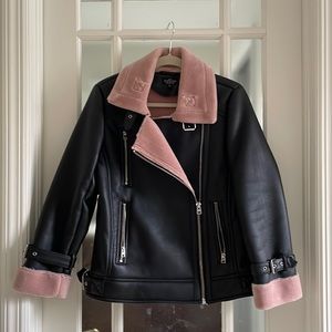 TopShop Moto Fur lined Leather Jacket
